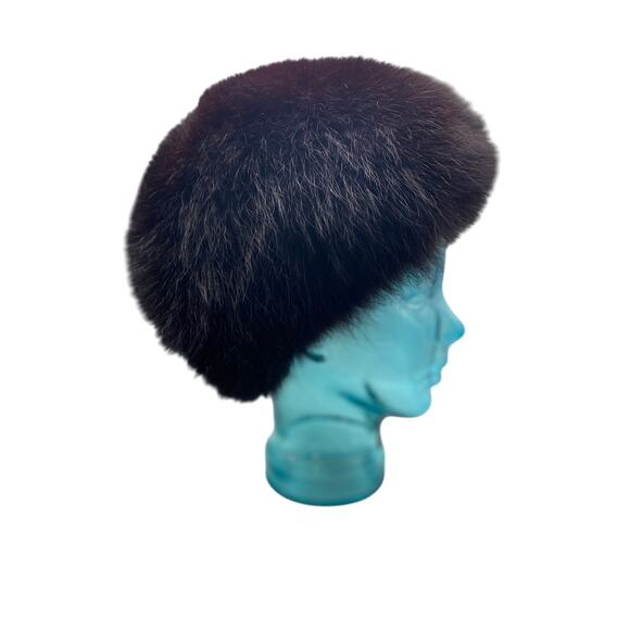 Vintage Black Fox Fur Hat, Vintage Fox Fur Hat, Estate Fox Fur‎ Hats Cossack - Picture 3 of 4